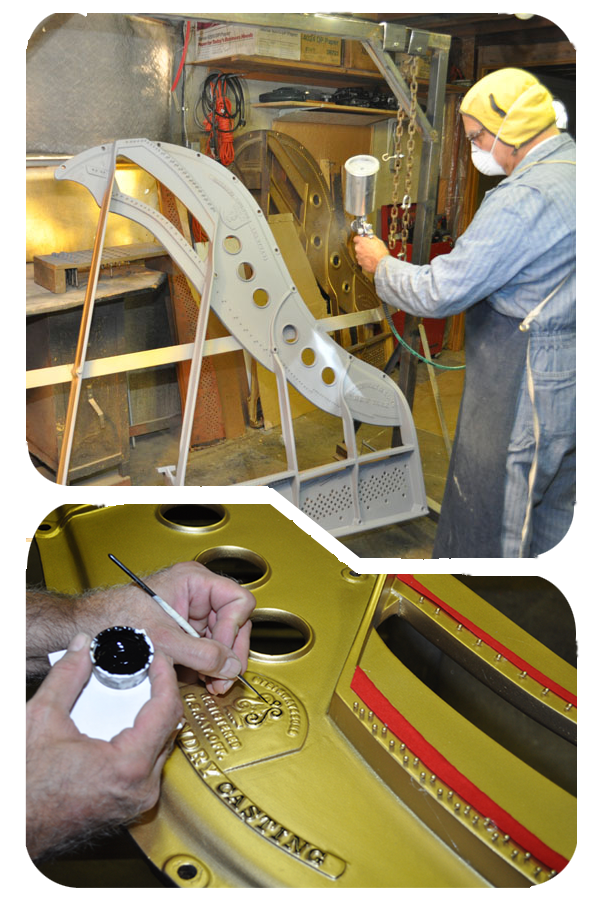 Refinishing and lettering a piano plate